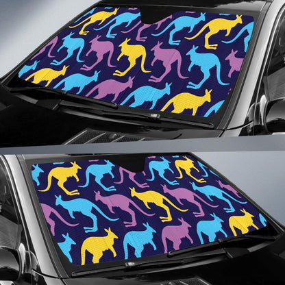 Kangaroos Pattern Print Design 02 Car Sun Shades-JORJUNE.COM