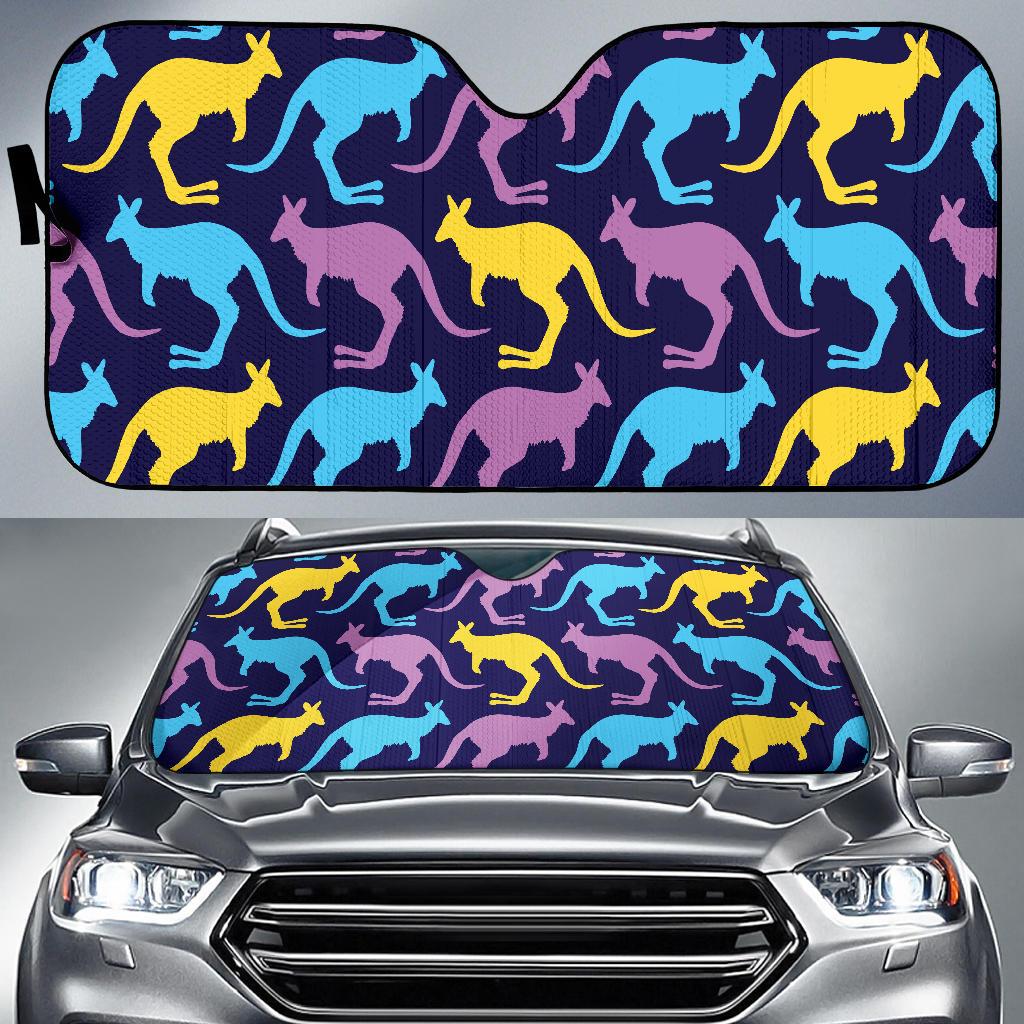 Kangaroos Pattern Print Design 02 Car Sun Shades-JORJUNE.COM