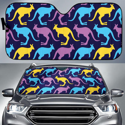 Kangaroos Pattern Print Design 02 Car Sun Shades-JORJUNE.COM