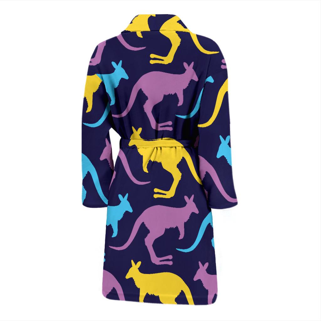 Kangaroos Pattern Print Design 02 Men Bathrobe-JORJUNE.COM