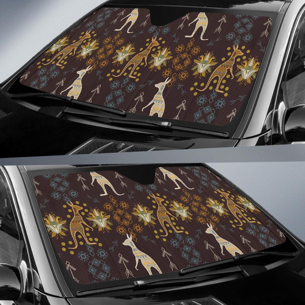 Kangaroos Pattern Print Design 03 Car Sun Shades-JORJUNE.COM
