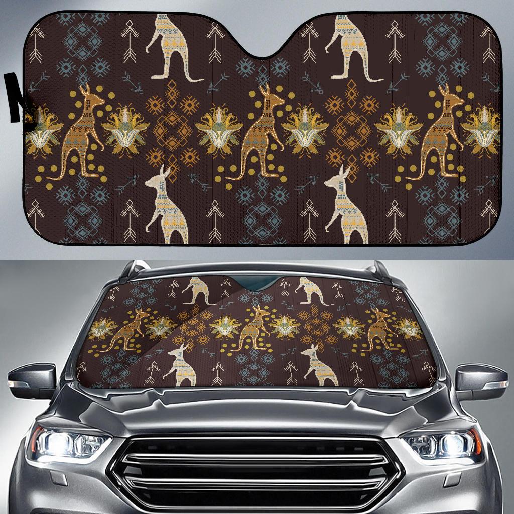 Kangaroos Pattern Print Design 03 Car Sun Shades-JORJUNE.COM