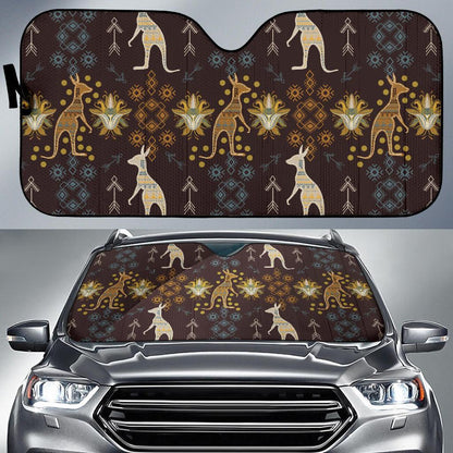 Kangaroos Pattern Print Design 03 Car Sun Shades-JORJUNE.COM