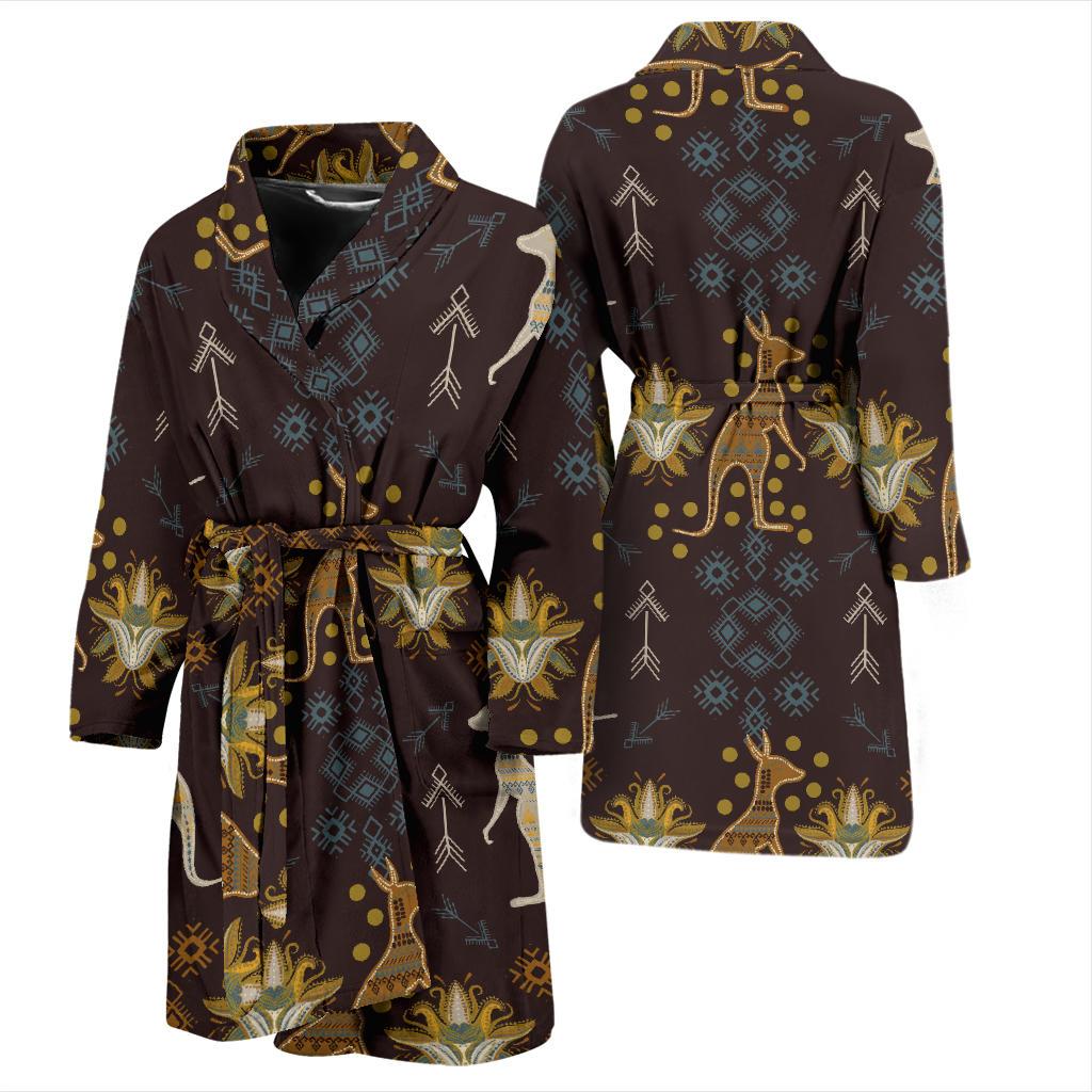 Kangaroos Pattern Print Design 03 Men Bathrobe-JORJUNE.COM
