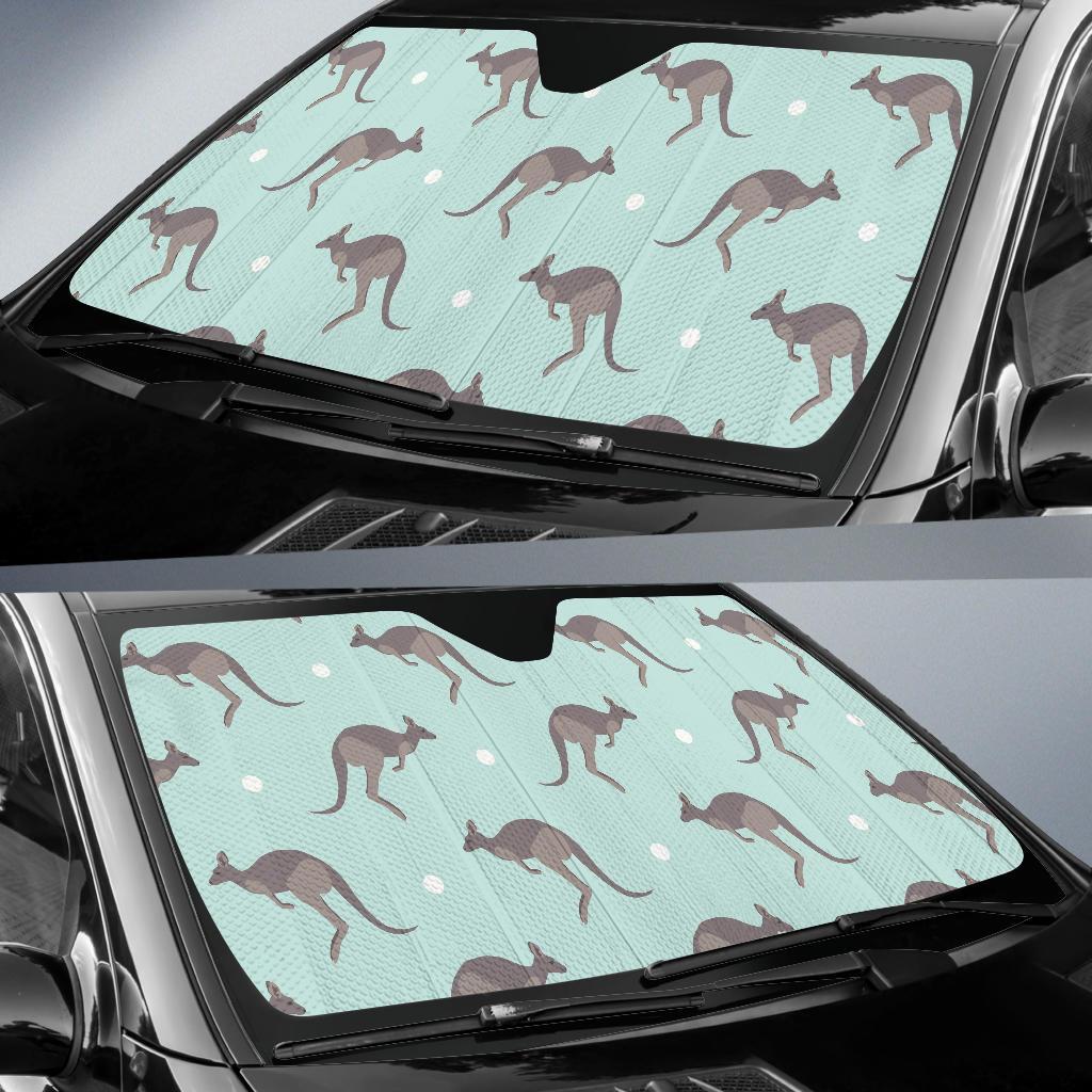 Kangaroos Pattern Print Design 04 Car Sun Shades-JORJUNE.COM