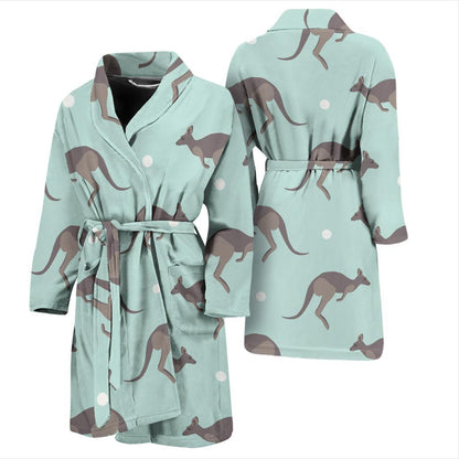 Kangaroos Pattern Print Design 04 Men Bathrobe-JORJUNE.COM