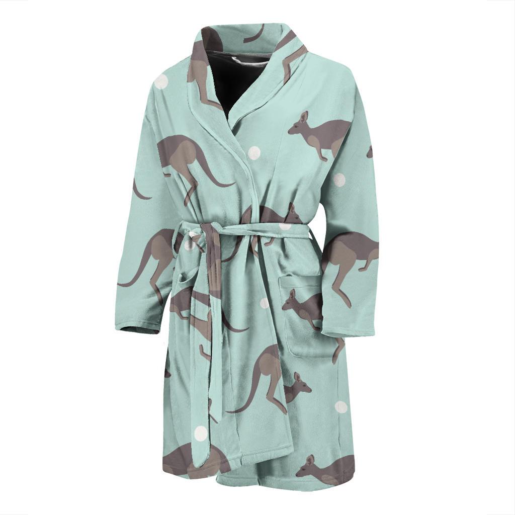 Kangaroos Pattern Print Design 04 Men Bathrobe-JORJUNE.COM