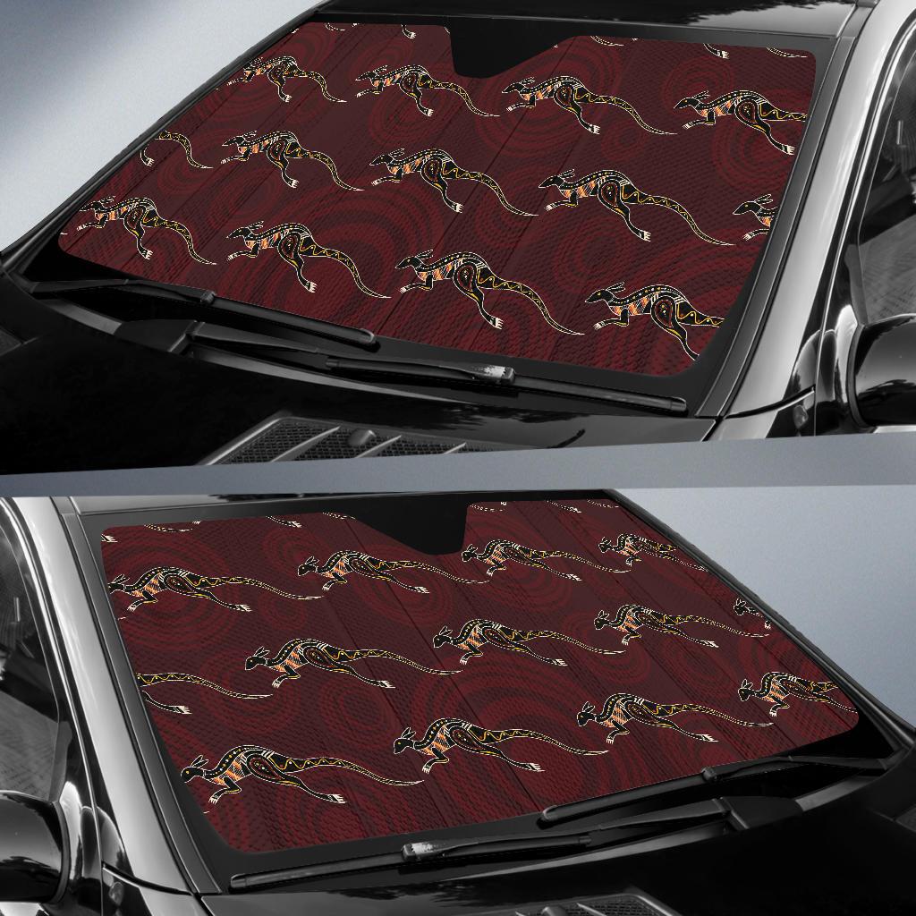 Kangaroos Pattern Print Design 05 Car Sun Shades-JORJUNE.COM