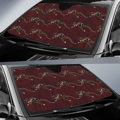 Kangaroos Pattern Print Design 05 Car Sun Shades-JORJUNE.COM