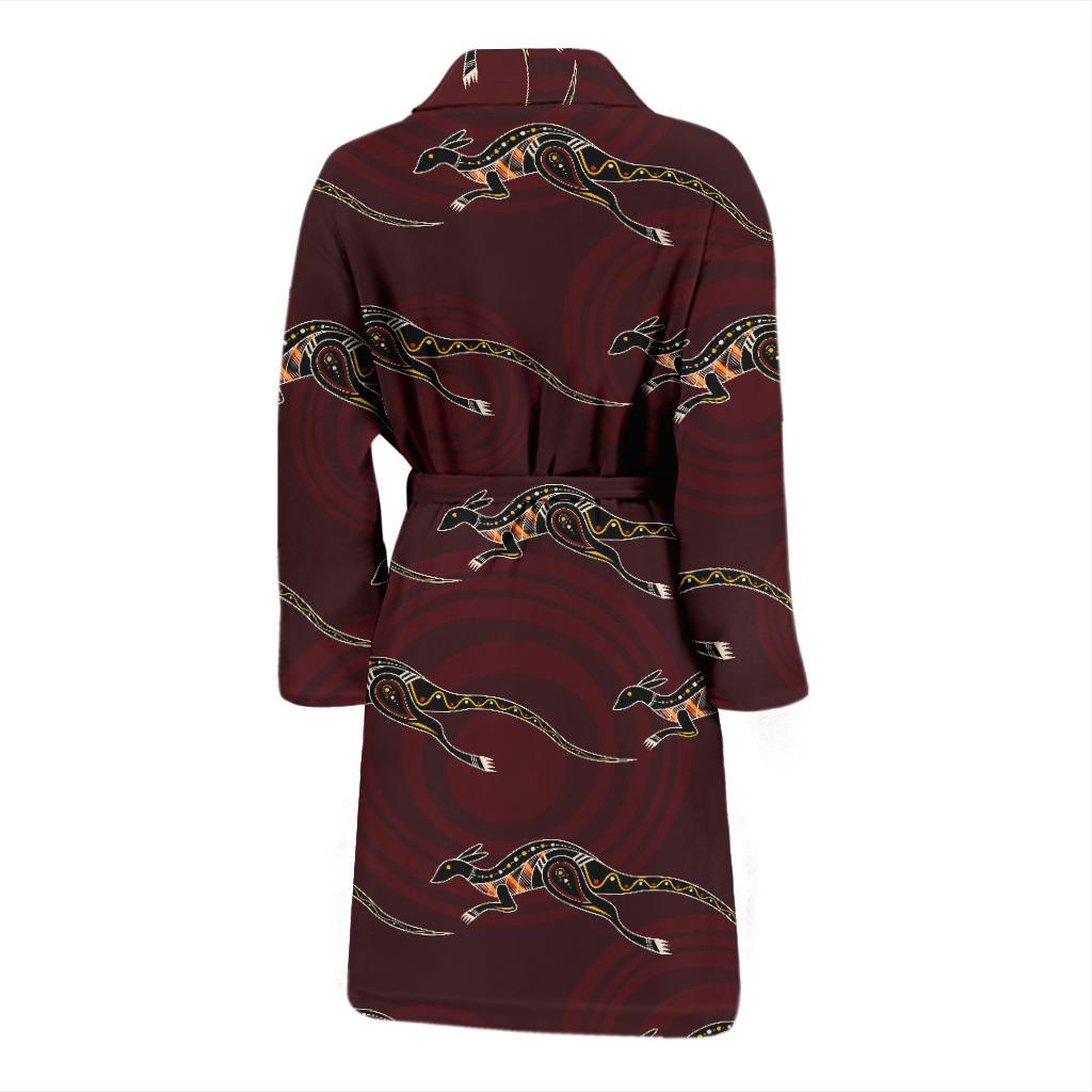 Kangaroos Pattern Print Design 05 Men Bathrobe-JORJUNE.COM