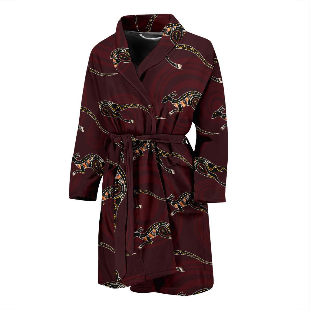 Kangaroos Pattern Print Design 05 Men Bathrobe-JORJUNE.COM
