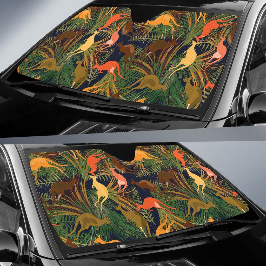 Kangaroos Pattern Print Design 07 Car Sun Shades-JORJUNE.COM