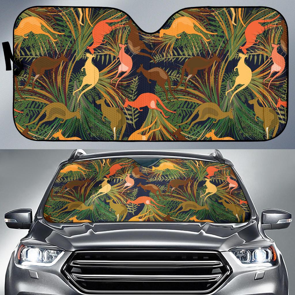 Kangaroos Pattern Print Design 07 Car Sun Shades-JORJUNE.COM