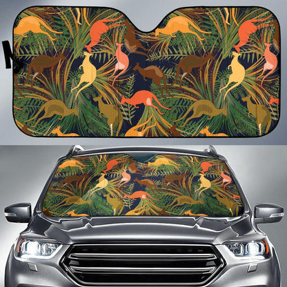 Kangaroos Pattern Print Design 07 Car Sun Shades-JORJUNE.COM
