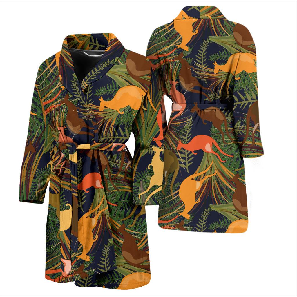 Kangaroos Pattern Print Design 07 Men Bathrobe-JORJUNE.COM