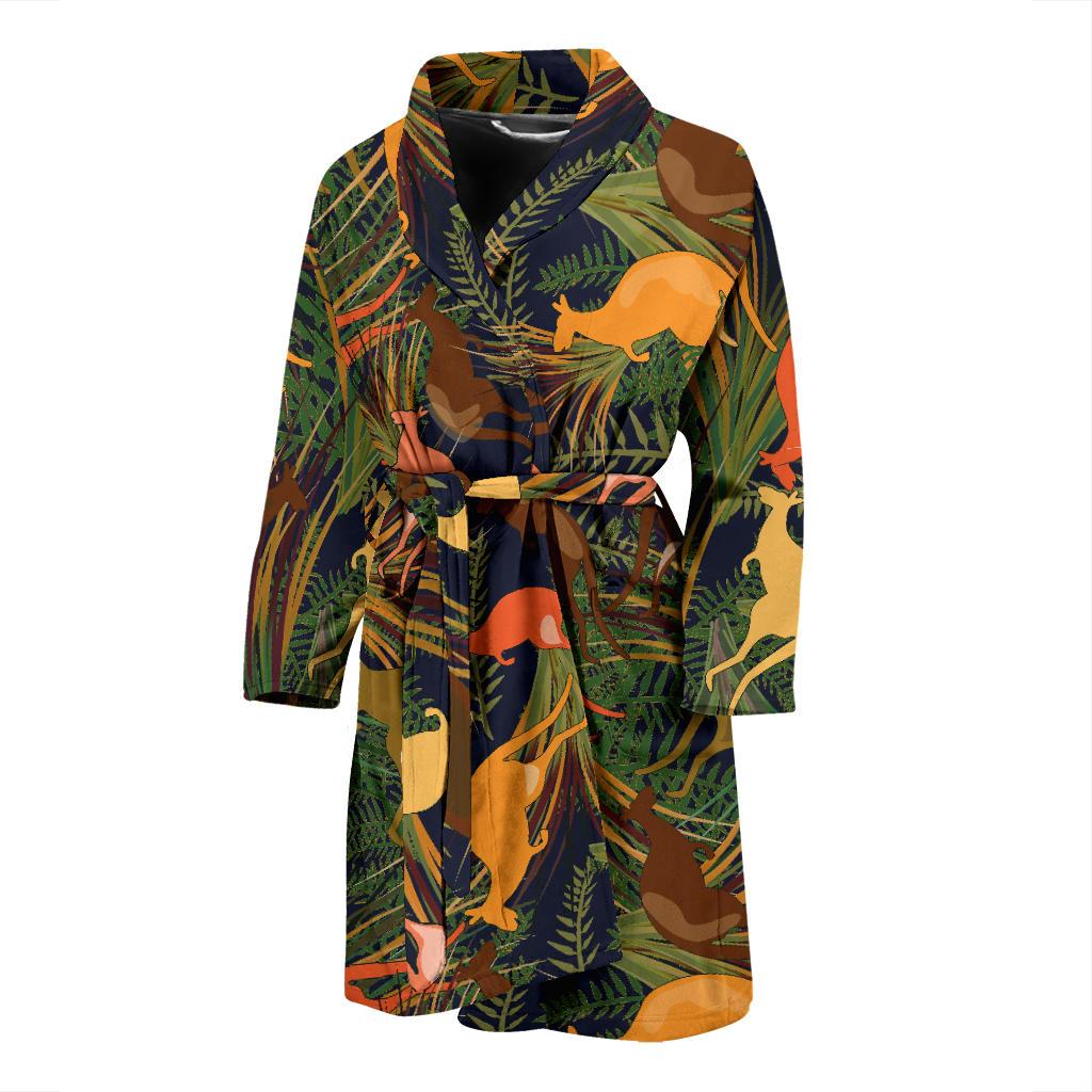 Kangaroos Pattern Print Design 07 Men Bathrobe-JORJUNE.COM