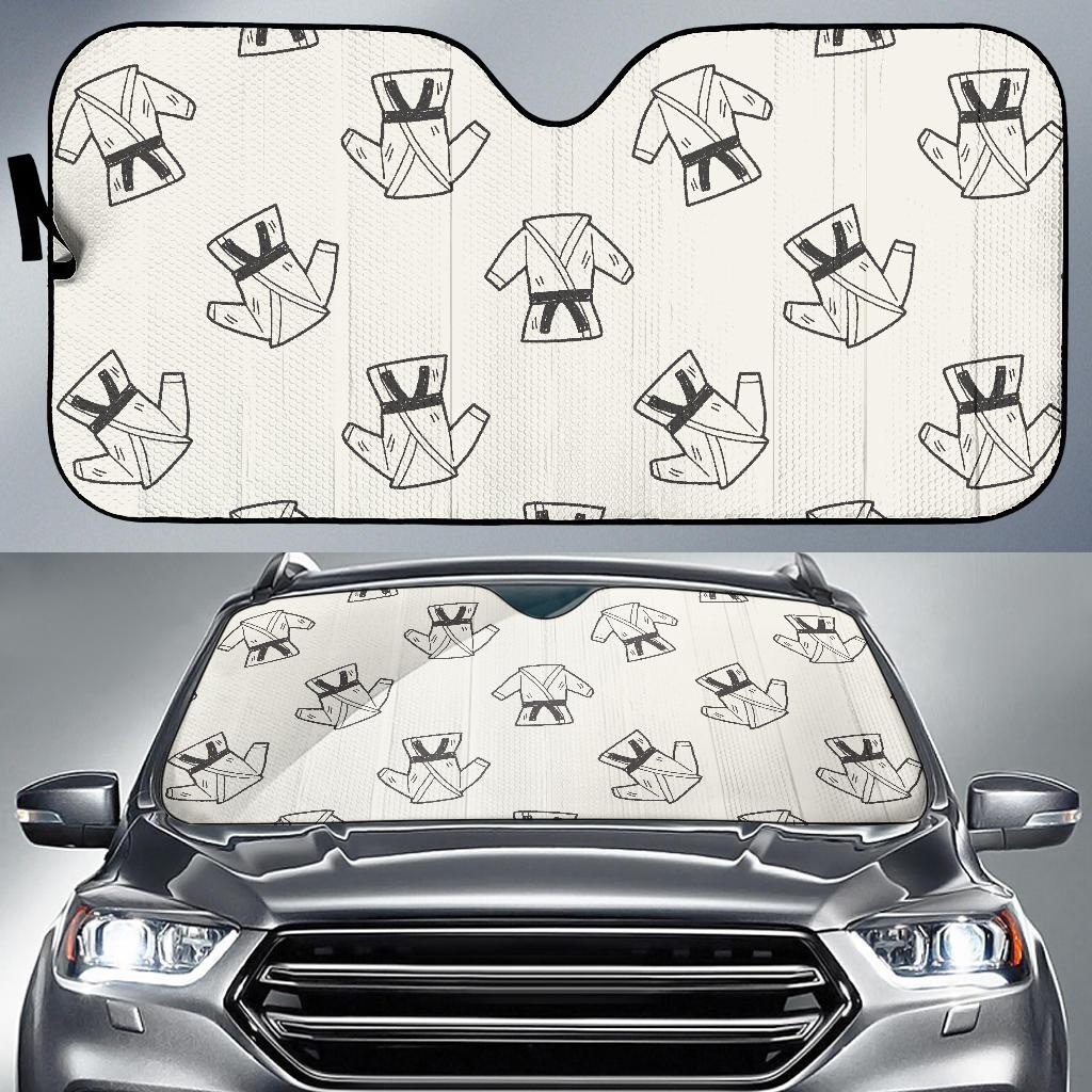 Karate Pattern Print Design 01 Car Sun Shades-JORJUNE.COM