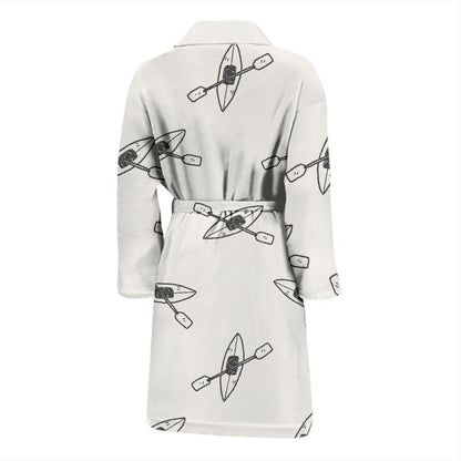 Kayak Pattern Print Design 01 Men Bathrobe-JORJUNE.COM