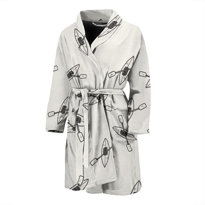 Kayak Pattern Print Design 01 Men Bathrobe-JORJUNE.COM