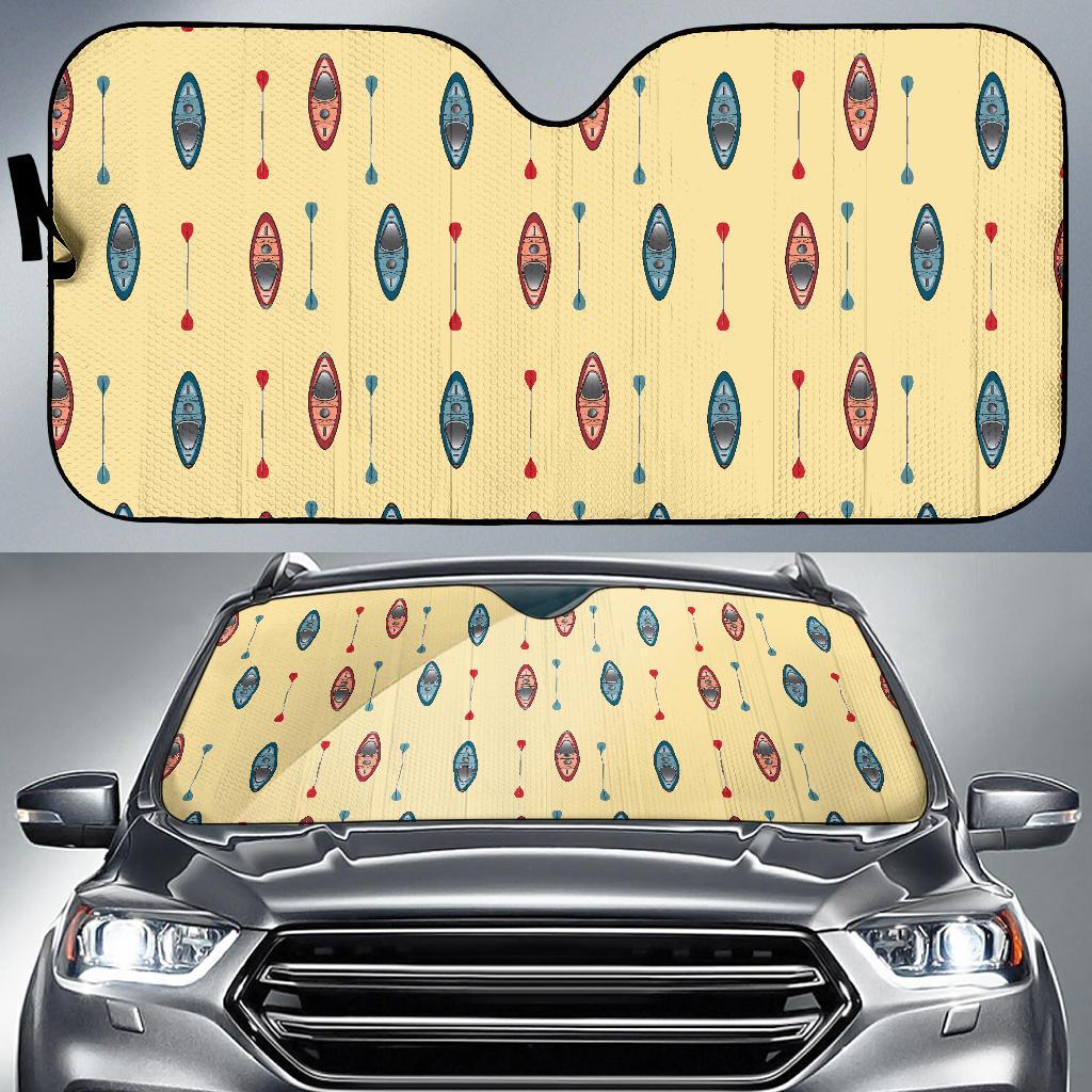 Kayak Pattern Print Design 02 Car Sun Shades-JORJUNE.COM