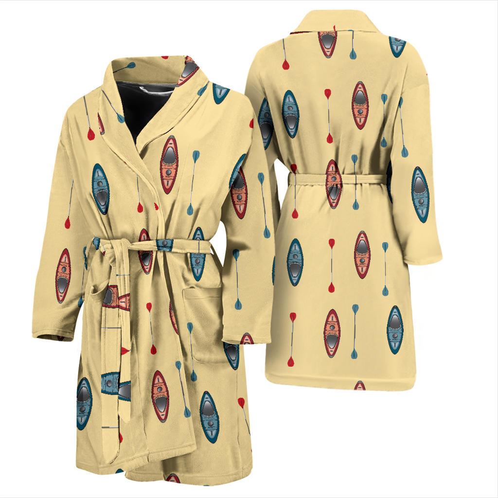Kayak Pattern Print Design 02 Men Bathrobe-JORJUNE.COM