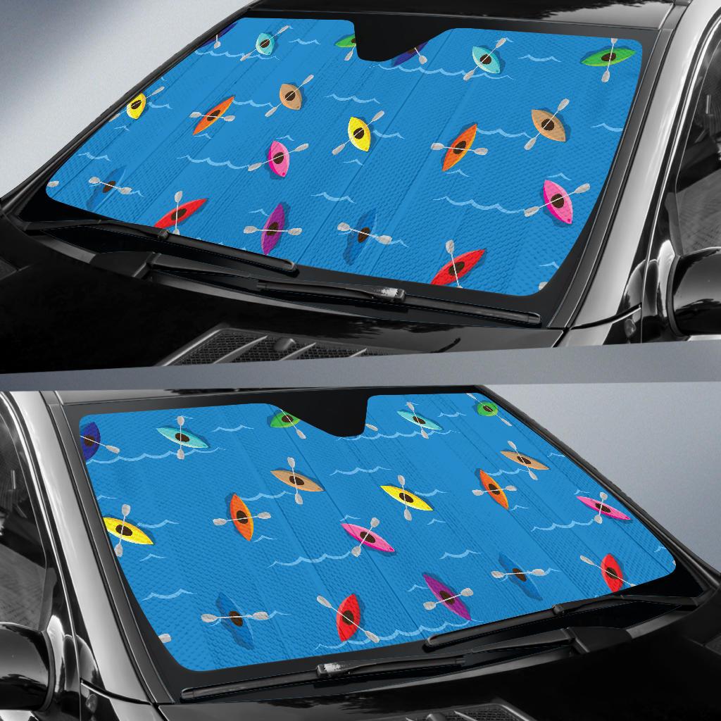 Kayak Pattern Print Design 03 Car Sun Shades-JORJUNE.COM