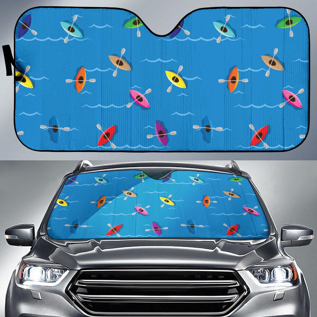 Kayak Pattern Print Design 03 Car Sun Shades-JORJUNE.COM
