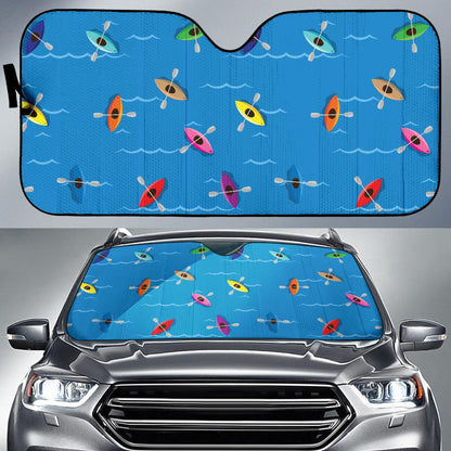 Kayak Pattern Print Design 03 Car Sun Shades-JORJUNE.COM