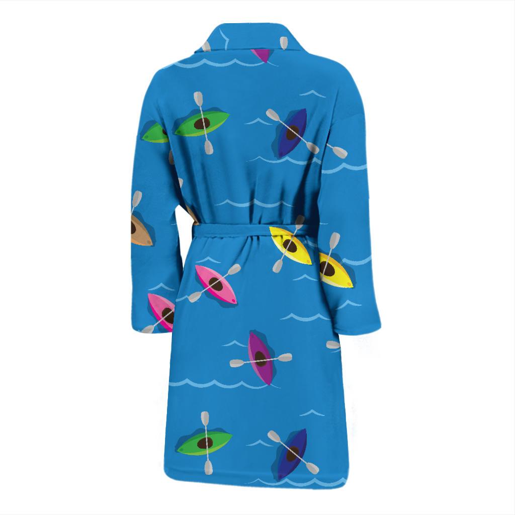 Kayak Pattern Print Design 03 Men Bathrobe-JORJUNE.COM