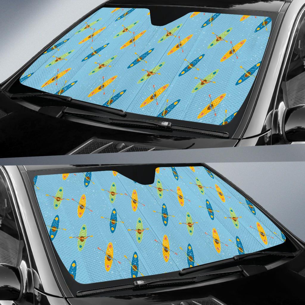 Kayak Pattern Print Design 04 Car Sun Shades-JORJUNE.COM