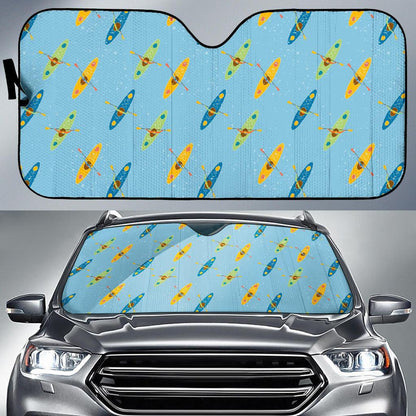 Kayak Pattern Print Design 04 Car Sun Shades-JORJUNE.COM