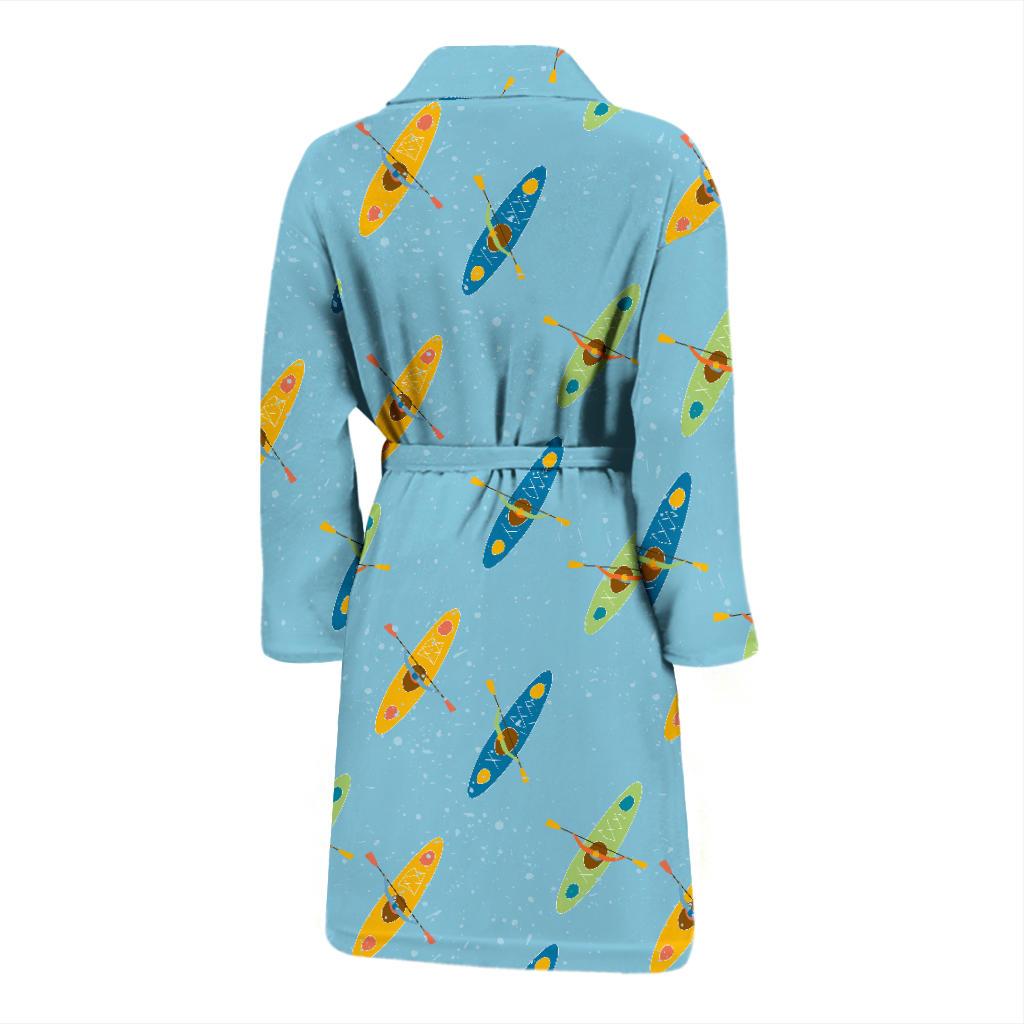 Kayak Pattern Print Design 04 Men Bathrobe-JORJUNE.COM