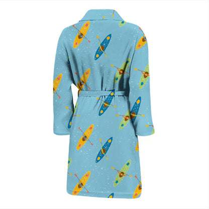 Kayak Pattern Print Design 04 Men Bathrobe-JORJUNE.COM