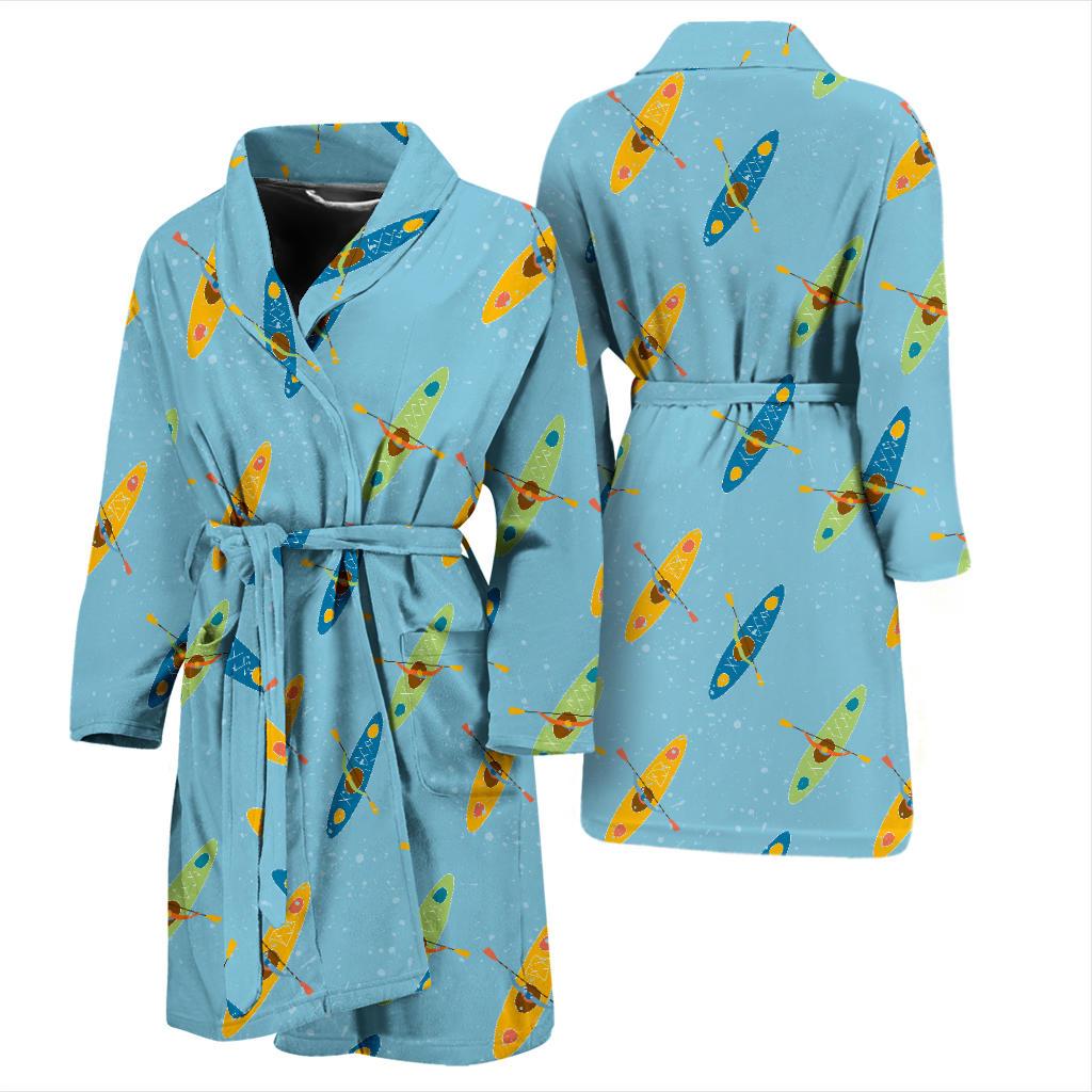 Kayak Pattern Print Design 04 Men Bathrobe-JORJUNE.COM