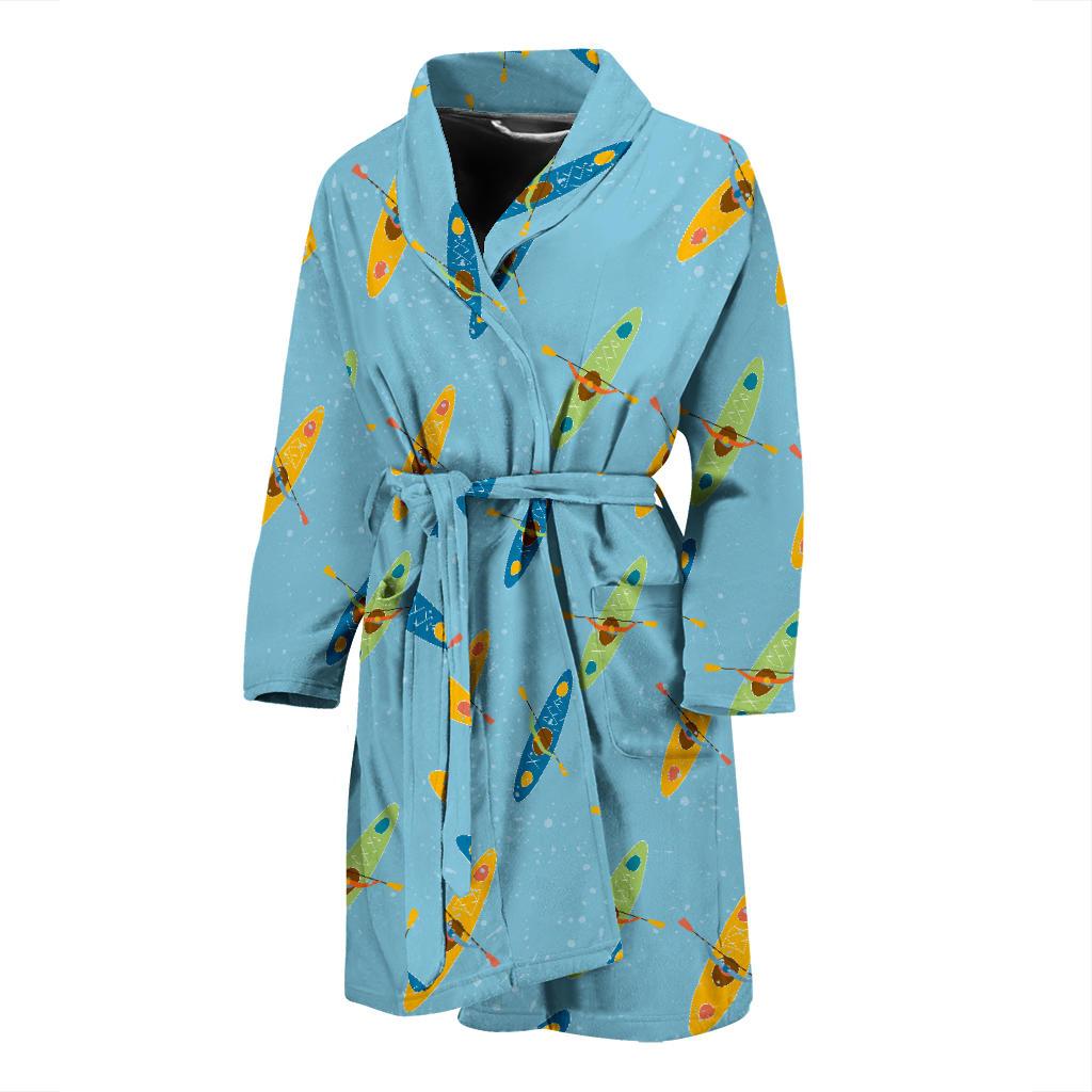 Kayak Pattern Print Design 04 Men Bathrobe-JORJUNE.COM
