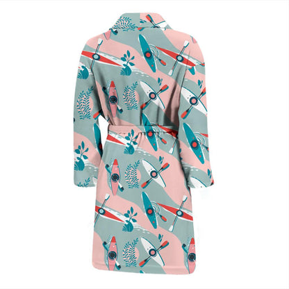 Kayak Pattern Print Design 05 Men Bathrobe-JORJUNE.COM