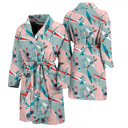 Kayak Pattern Print Design 05 Men Bathrobe-JORJUNE.COM