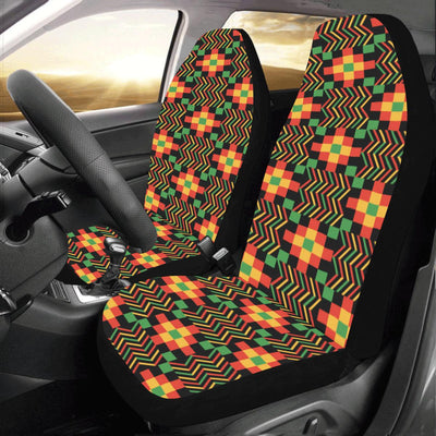 Kente Pattern Print Design 01 Car Seat Covers (Set of 2)-JORJUNE.COM