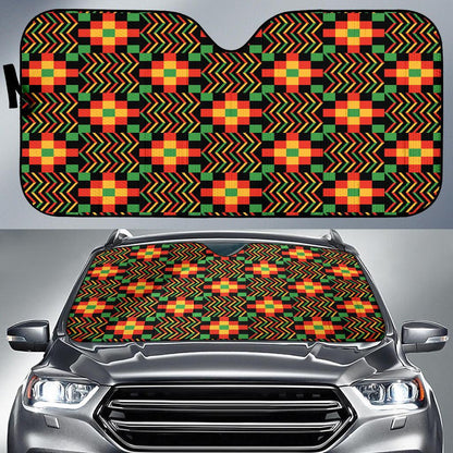 Kente Pattern Print Design 01 Car Sun Shades-JORJUNE.COM
