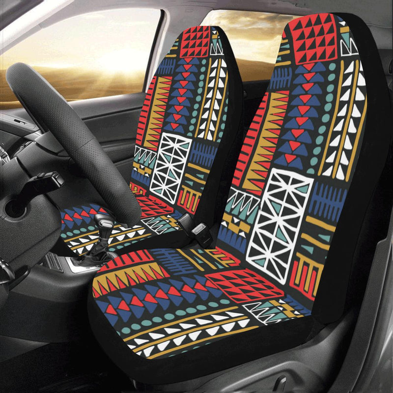 Kente Pattern Print Design 02 Car Seat Covers (Set of 2)-JORJUNE.COM