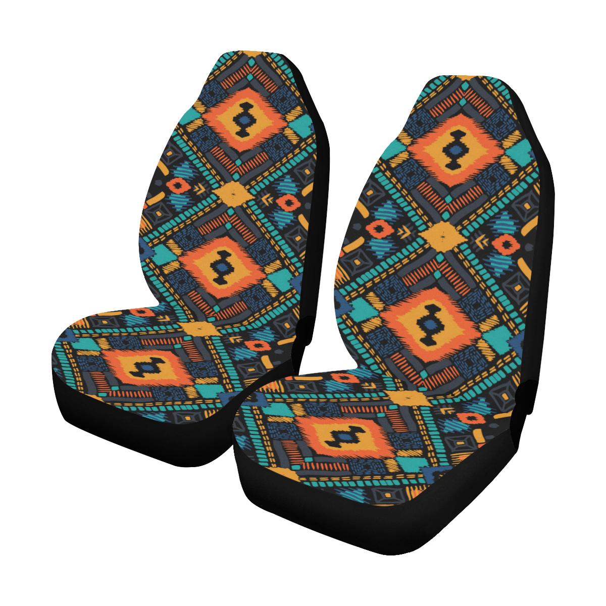Kente Pattern Print Design 04 Car Seat Covers (Set of 2)-JORJUNE.COM