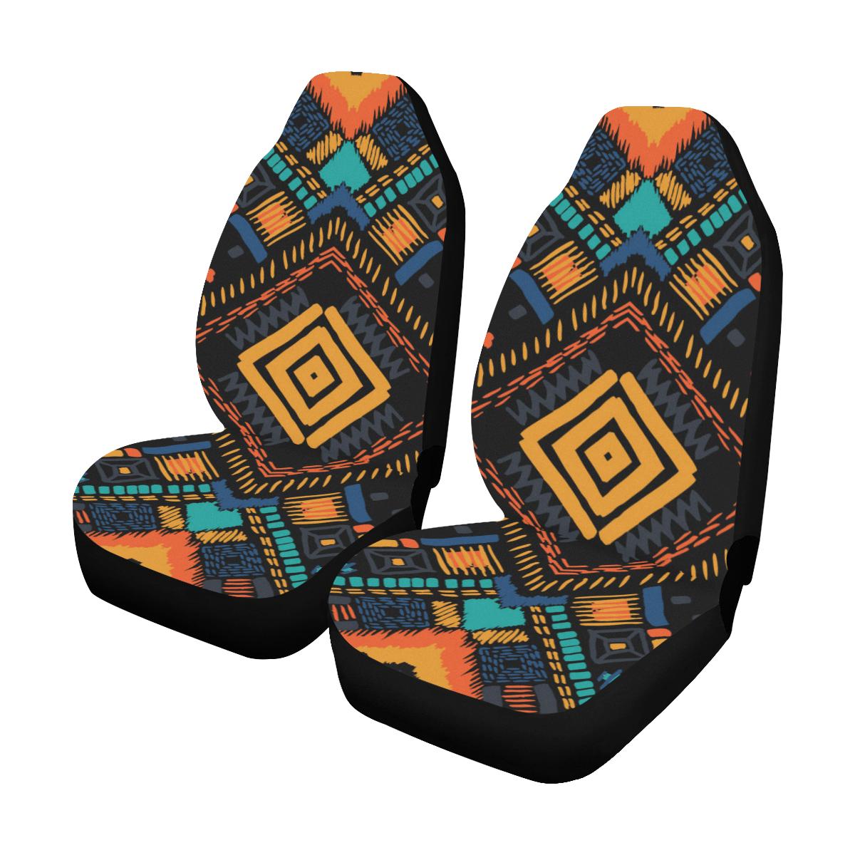 Kente Pattern Print Design 05 Car Seat Covers (Set of 2)-JORJUNE.COM