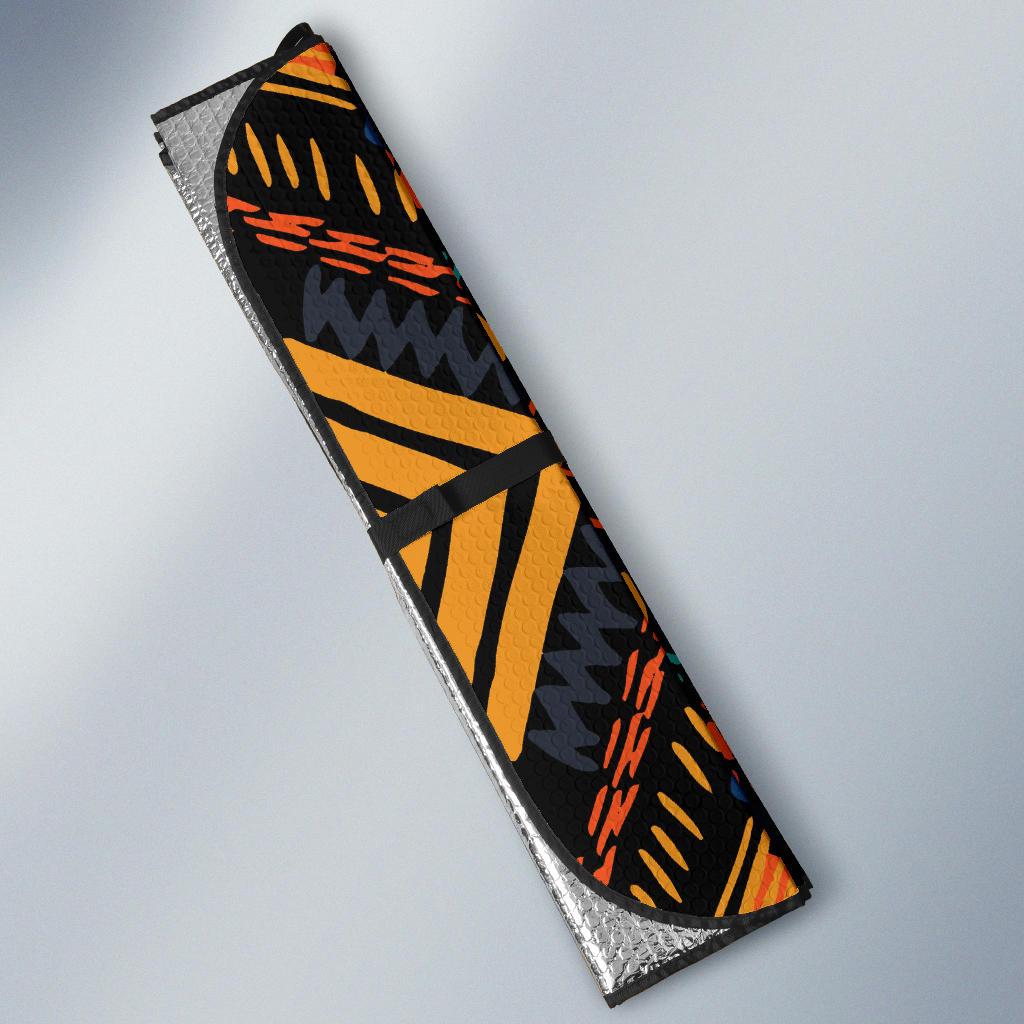 Kente Pattern Print Design 05 Car Sun Shades-JORJUNE.COM