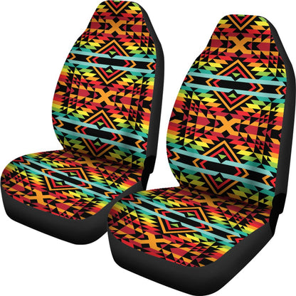 Kente Red Design African Print Universal Fit Car Seat Covers