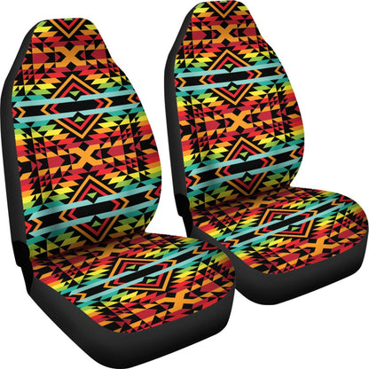 Kente Red Design African Print Universal Fit Car Seat Covers