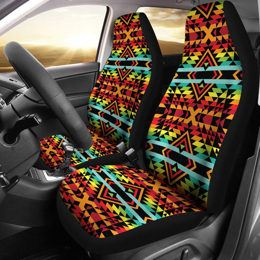 Kente Red Design African Print Universal Fit Car Seat Covers