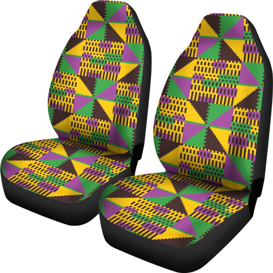 Kente Triangle Design African Print Universal Fit Car Seat Covers