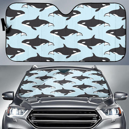 Killer Whale Pattern Print Design 01 Car Sun Shades-JORJUNE.COM