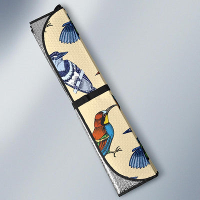 Kingfisher Bird Pattern Print Design 04 Car Sun Shades-JORJUNE.COM