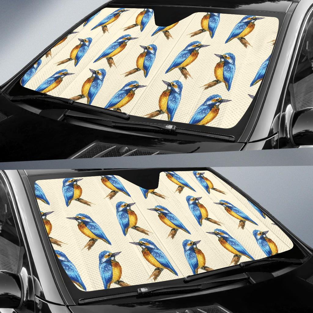 Kingfisher Pattern Print Design 01 Car Sun Shades-JORJUNE.COM